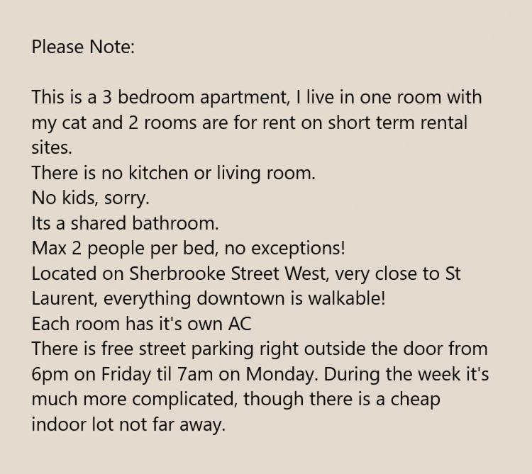 Room With King Bed In Shared 3 Bedroom Downtown Montréal Eksteriør bilde